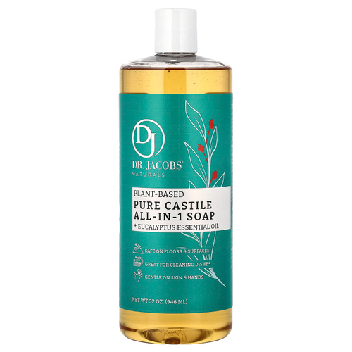 Dr. Jacobs Naturals, Чистое кастильское универсальное мыло на растительной основе с эфирным маслом эвкалипта, 946 мл (32 унции)