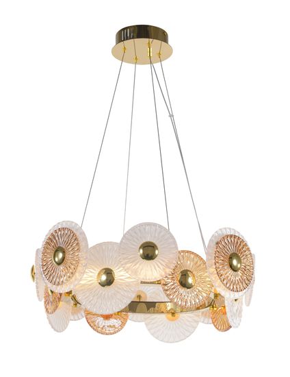 5850E/48W GOLD+CLEAR+AMBER (1)  Люстра  NW