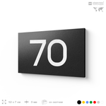 Табличка с номером 70 на дверь квартиры, для офиса, кабинета, аудитории, склада, черная 120х70 мм, Айдентика Технолоджи