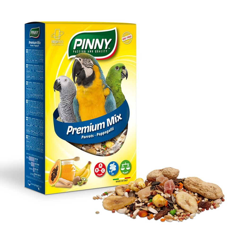 Pinny PM Корм для средних и крупных попугаев с фруктами, бисквитом и витаминами