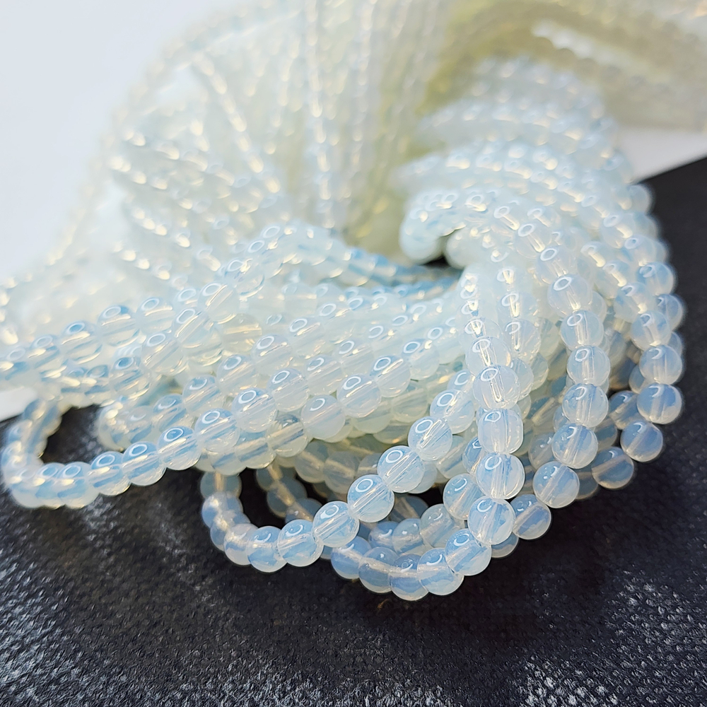 Опалит, стекло, лунный камень имитация, р-р 4мм, цена за нить 33см