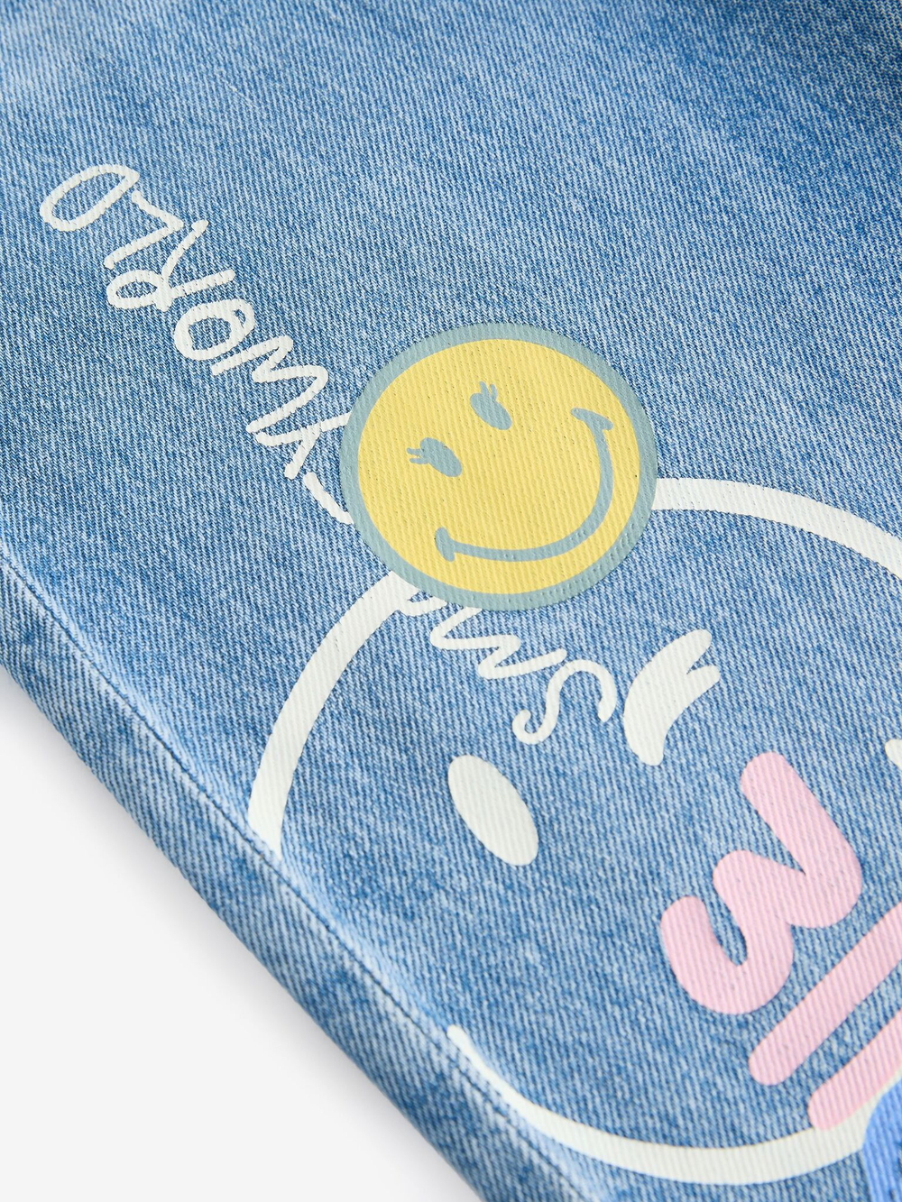 Джинсы широкие для девочки Next B07-728, Голубой