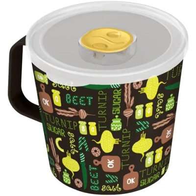 Контейнер-кружка 0,75л «IZI-GO» с крышкой черный