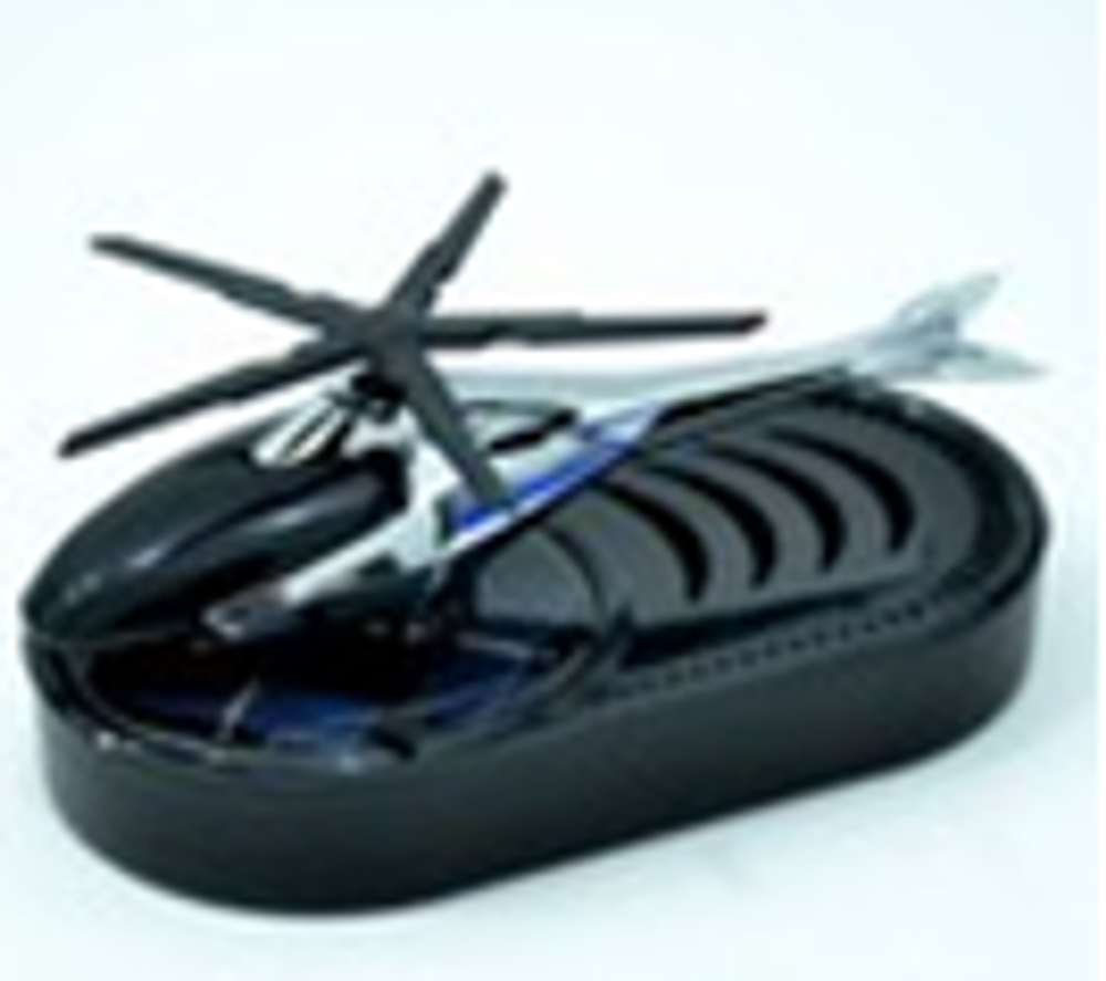Ароматизатор-игрушка -на торпеду- Вертолет - солн батар (жидк)- YC-124BL черный