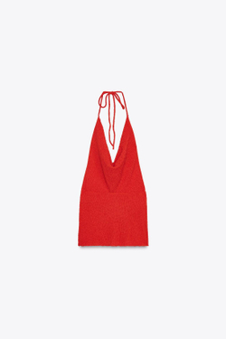 ZARA МНОГОСЛОЙНЫЙ ТОП, ЯРКИЙ КРАСНЫЙ