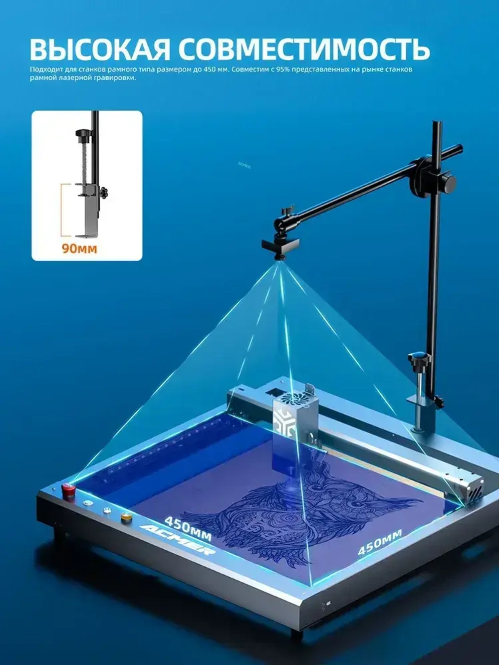 ACMER A500 лазерный гравер камера Lightbrun точность видео поддержка acmer лазерная гравировка P1 P2 серии