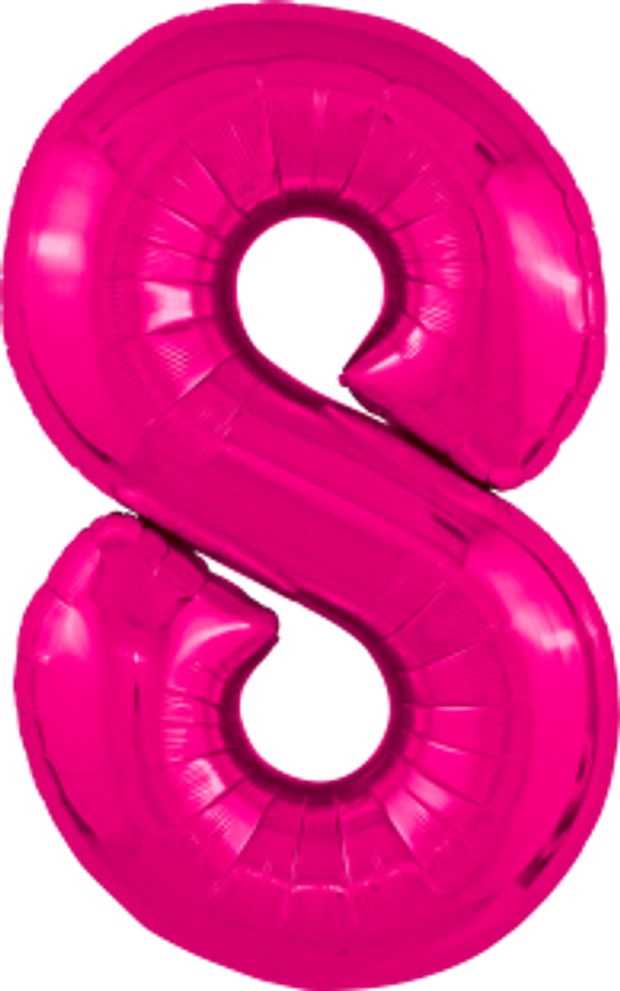 Agura Шар 40'' / 102 см "Цифра 8" Slim Фуксия (БГ-60)