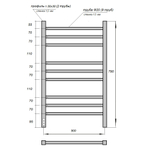 Полотенцесушитель электрический Point Веста PN70758BR П9 500x800, диммер слева, бронза