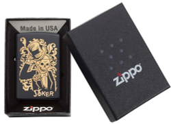 Зажигалка Zippo Skull Design с покрытием Black Matte, латунь/сталь, черная, 38x13x57 мм