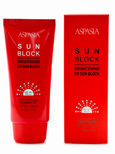 Aspasia Sun Block Brightening UV SPF 50+/Pa+++ Крем для лица солнцезащитный осветляющий, 70 гр