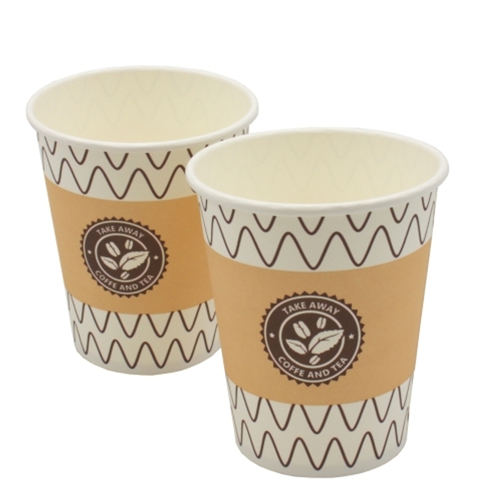 Стаканы бумажные однослойные 300/355 мл "Зиг заг" SP12 (50/1000 шт)