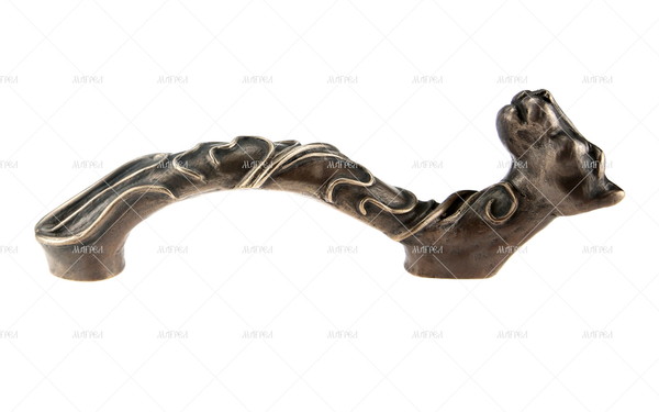 Ручка дверная парадная скоба латунная Львица