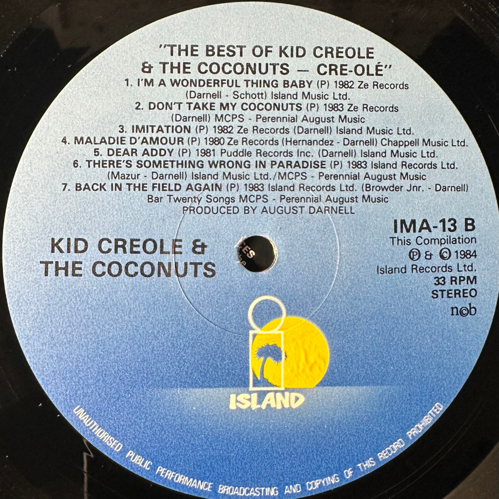 Kid Creole And The Coconuts ‎– Cre-Ole - The Best Of Kid Creole And The Coconuts