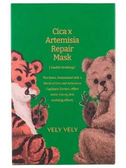 Восстанавливающая тканевая маска с экстрактом полыни и центеллы Vely Vely Cica X Artemisia Repair Mask