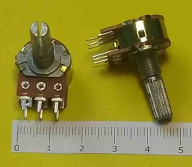 Резистор 3+3 стерео WH148-2 D16 L=20mm B500K