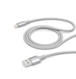 Дата-кабель USB - 8-pin для Apple, алюминий/нейлон, MFI, 1.2м, серебро