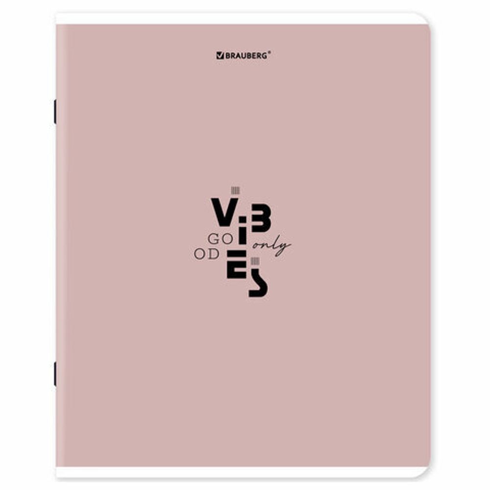 Тетрадь А5, 48 л., BRAUBERG, скоба, клетка, матовая ламинация, "Однотонный_Пастель_2", (микс в спайке), 405336