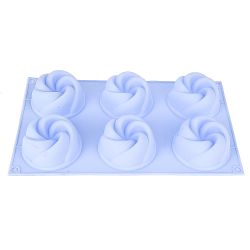 Форма силиконовая для выпечки 6 ячеек "Цветочный аромат" 7,5*7,5*4см/ 29,5*17*4см (силикон)