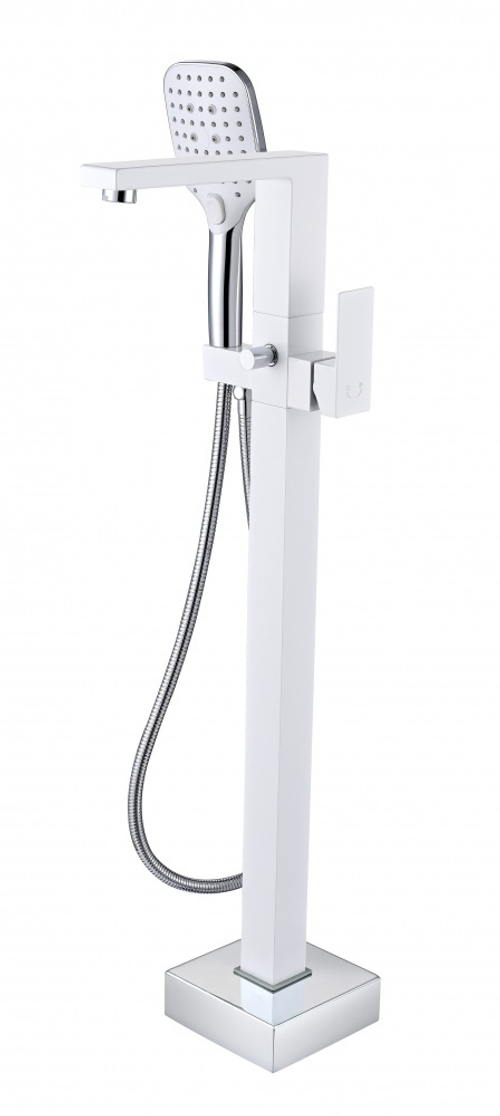 393534-F Смеситель напольный для ванны (БЕЛЫЙ)  (3/1шт)