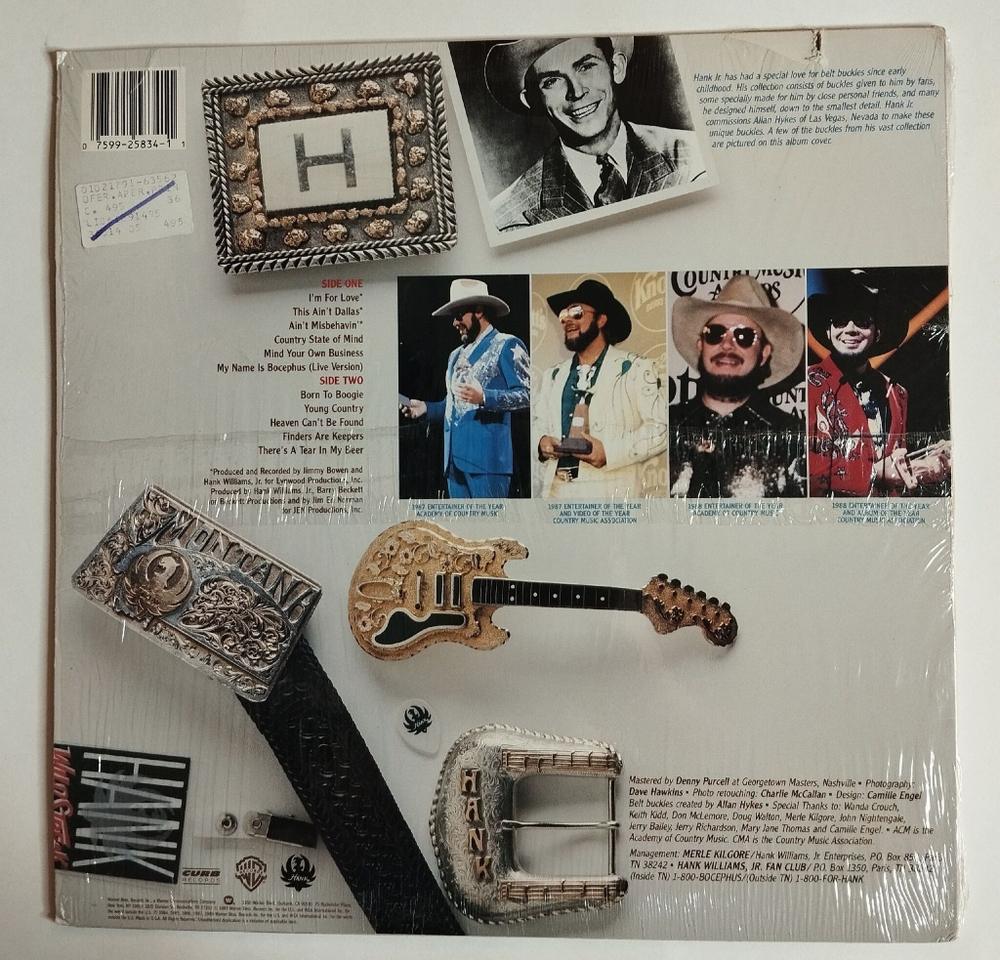 Винтажная виниловая пластинка LP Hank Williams Jr. Greatest Hits III (USA 1989)