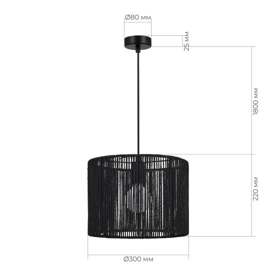 SLE6024-403-01 Светильник подвесной черный/черный E27 1*40W ETTAN