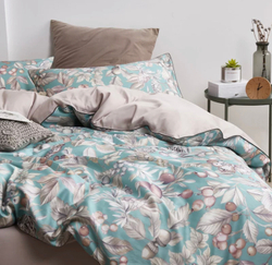 Постельное белье ЕВРО (двуспалка) Египедский Хлопок Постельные веточки