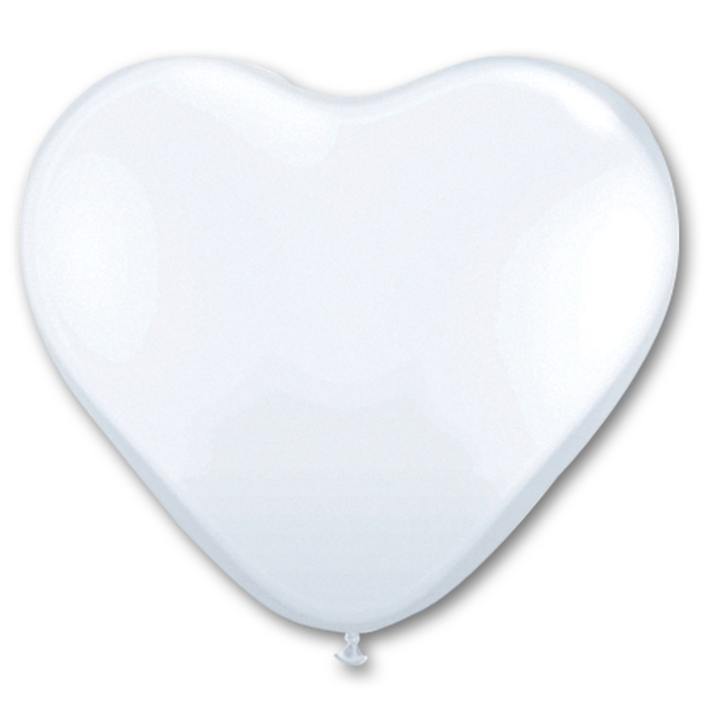 Шар латексный Сердце Стандарт 90 см (Белый)