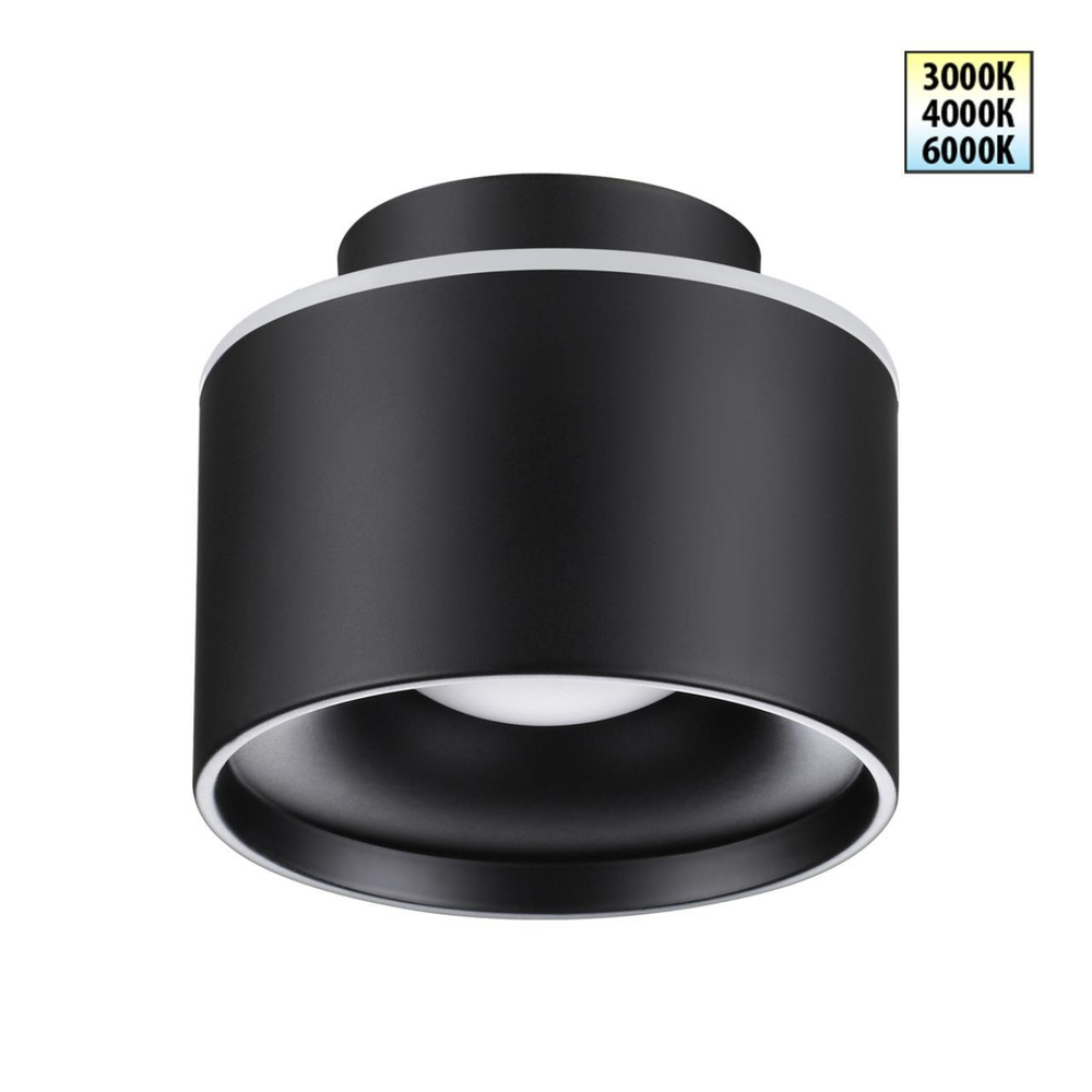 358971 OVER NT22 350 черный Светильник накладной с переключ. цв. температуры IP20 LED 3000К\4000К\6000К 12W вниз + 3W вверх 110-265V GIRO