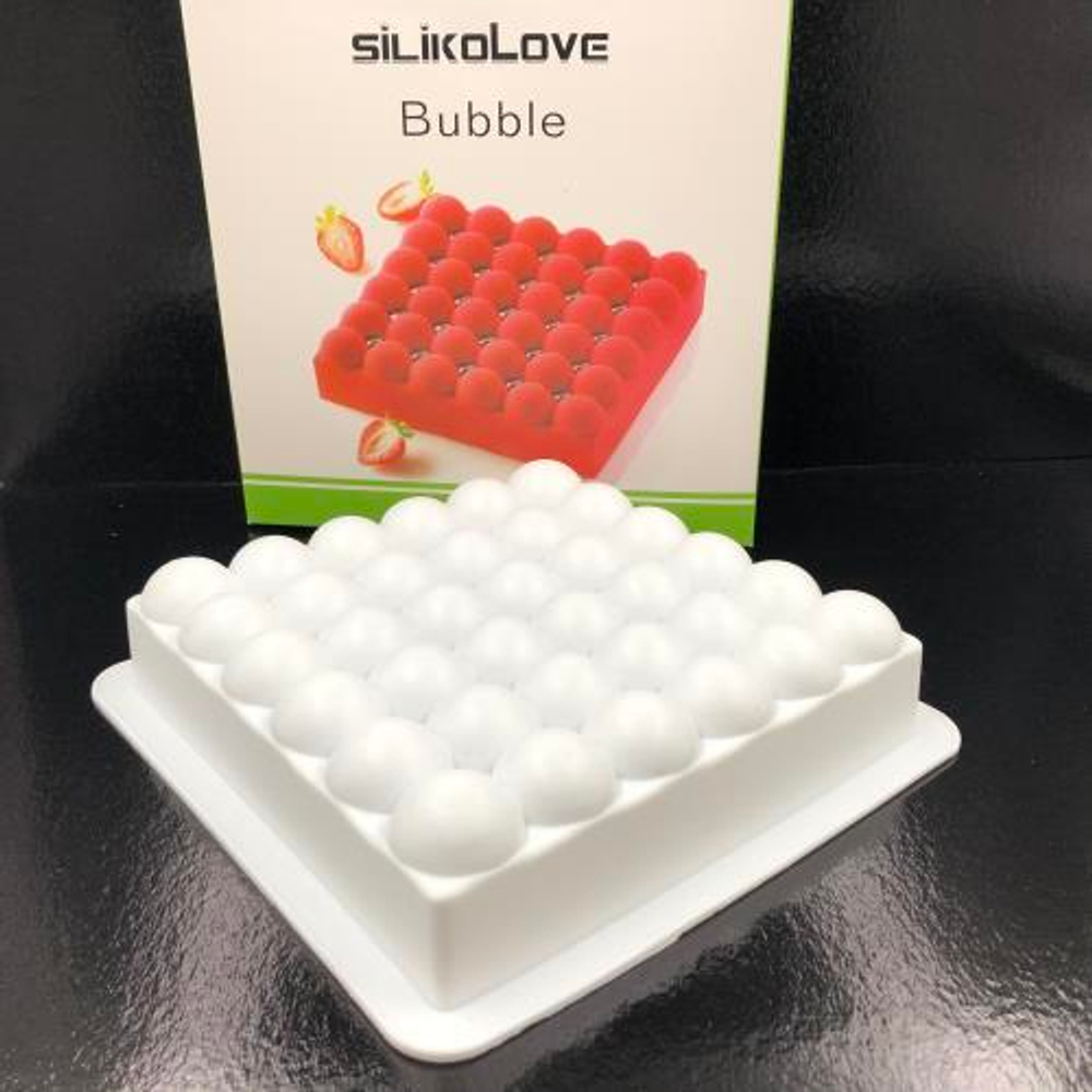 Форма Siliko Bubble 180х180х48мм, белый силикон в упаковке 1/60шт (Китай)