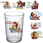 Стакан стеклянный 250мл «Приколы года» 6 видов D785/24