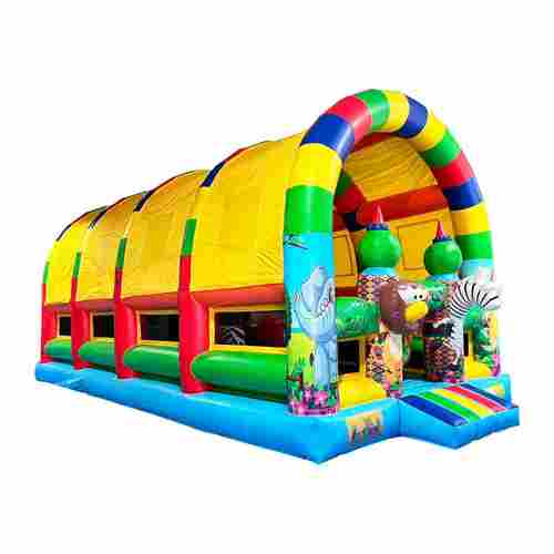 Коммерческий надувной батут «Страна Сафария» с крышей, 10x5x5 м.