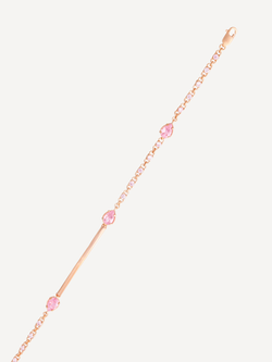 Браслет из серебра со вставками из розовых фианитов