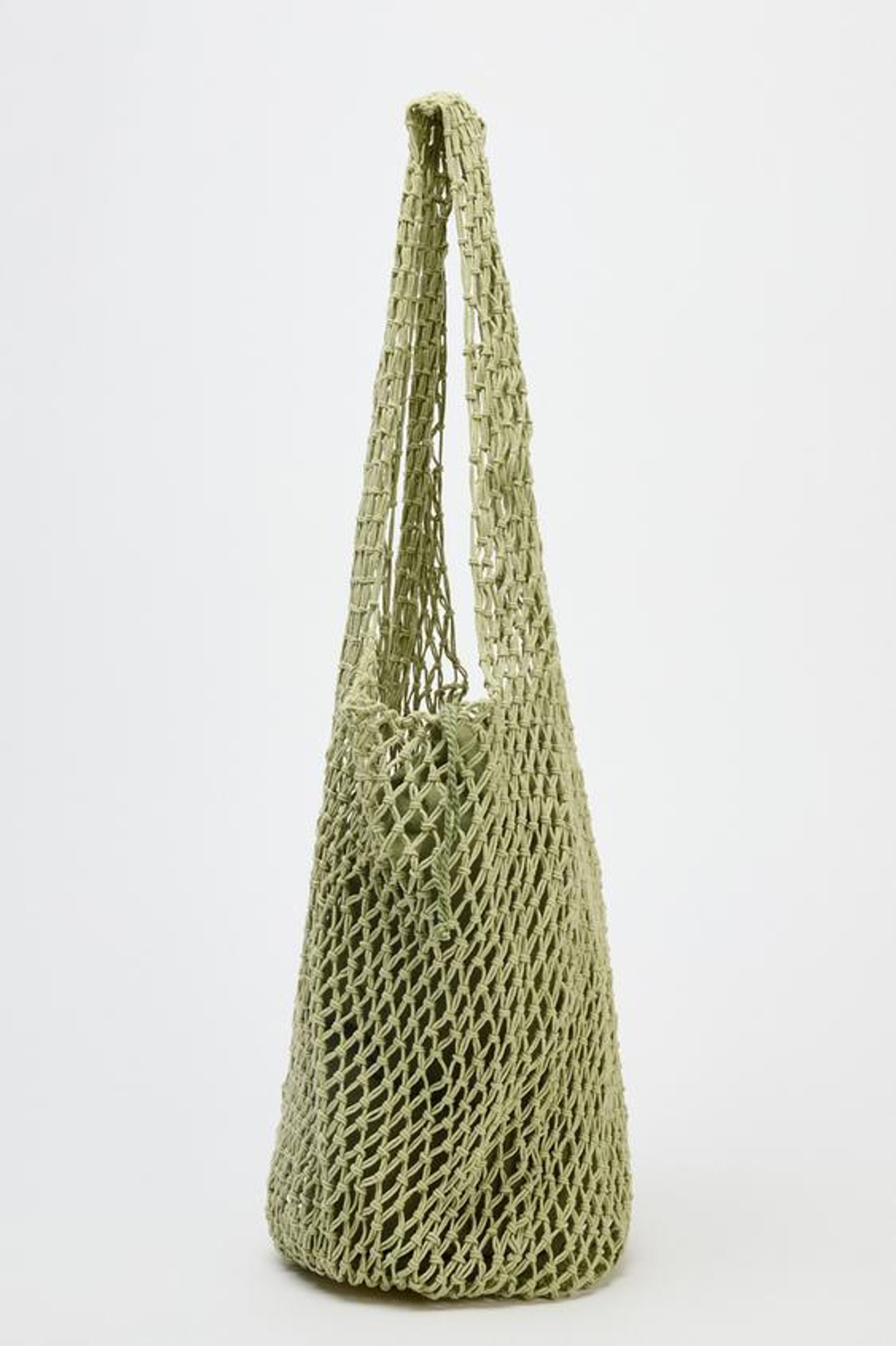ZARA ПЛЕТЕНАЯ СУМКА-ШОПЕР, ЗЕЛЕНЫЙ