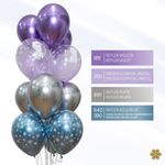 Шар (12''/30 см) Reflex, Зеркальный блеск, Фиолетовый (951), хром, 12 шт.