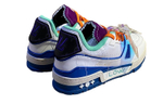 LOUIS VUITTON Trainer Low Top Stylish Skateboarding Shoes Men"s White Blue