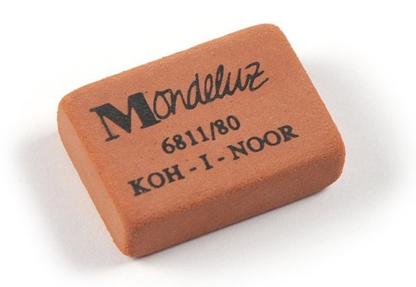 Ластик MONDELUZ 6811, 26х19х8мм, для карандашей НВ-6Н