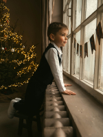 Велюровый комплект Mjölk (Жилет и брюки) Navy