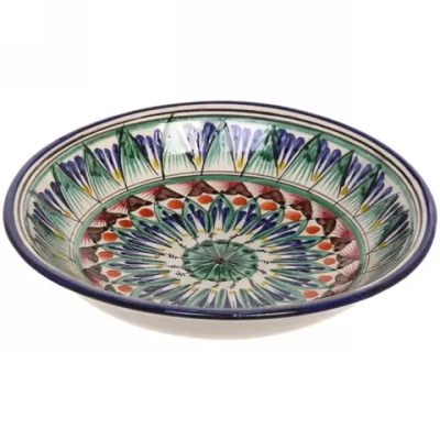 Тарелка плоская 19см синяя Риштанская Керамика