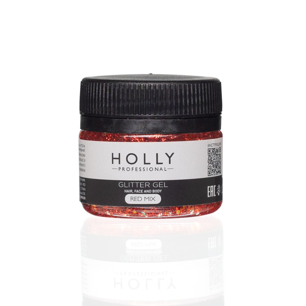 Глиттер для глаз, лица, волос и тела Glitter Gel Red Mix