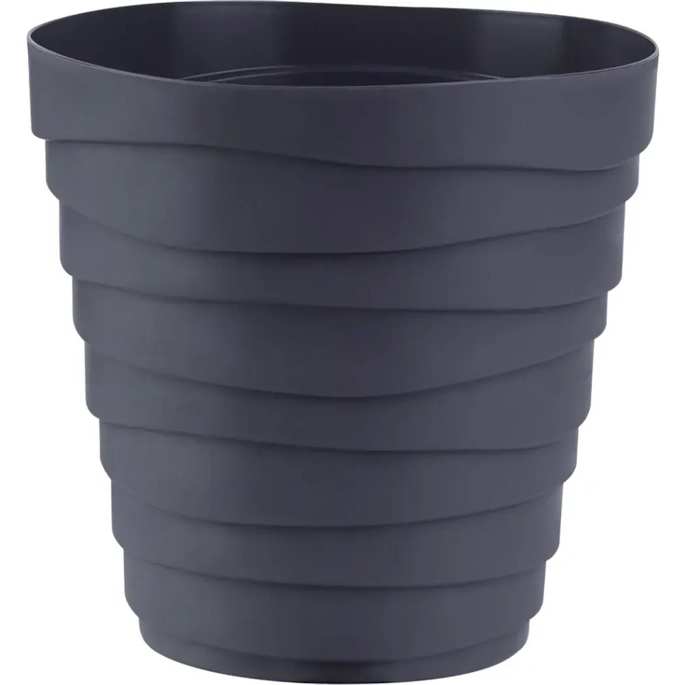 Кашпо для цветов пластиковое 2,25л d-18см «Бархан» Антрацит