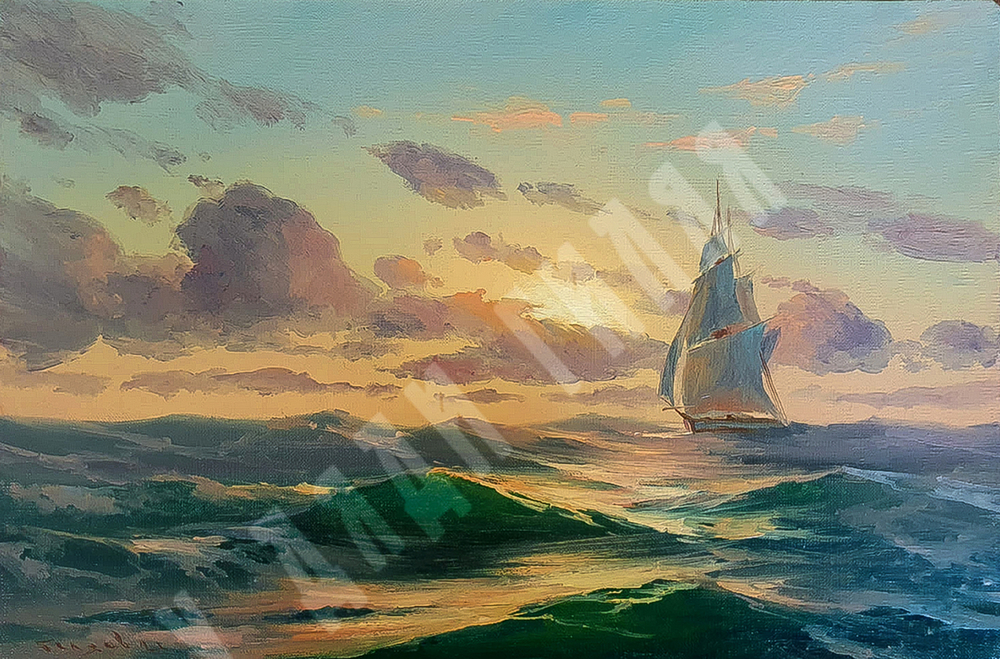 Беляев В. В. Парусник. Холст, масло. Россия, 2021 г.