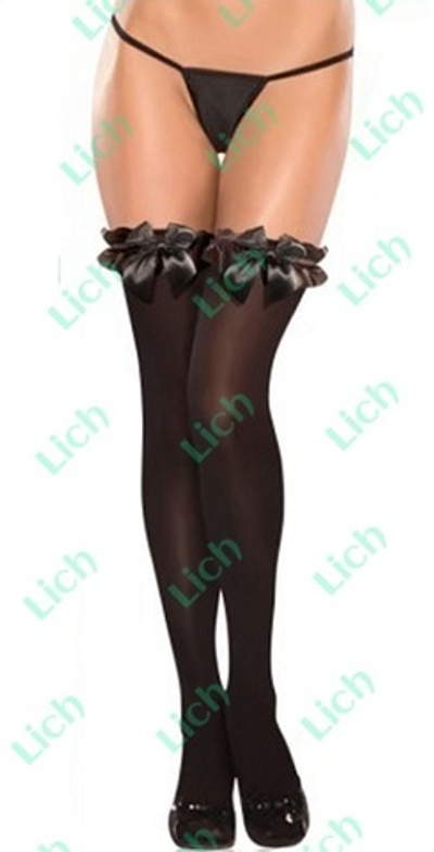 Чулки черные c черн. бантами