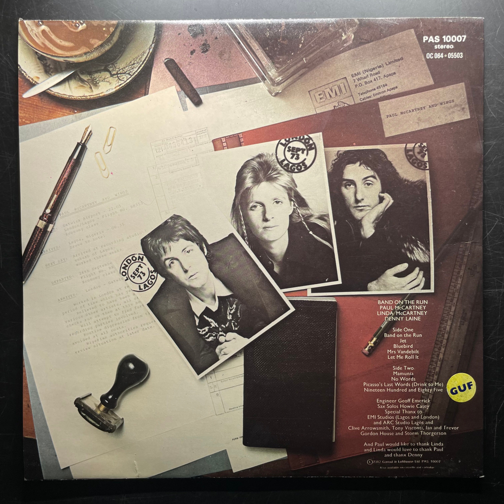 Paul McCartney And Wings ‎– Band On The Run (Швеция)