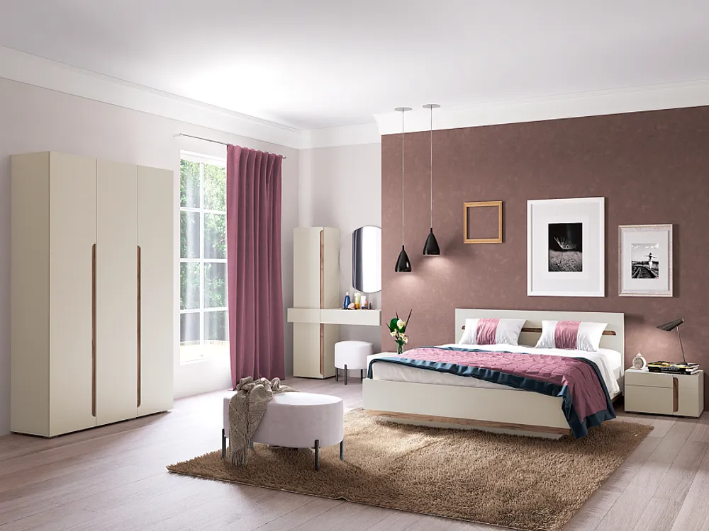 Пенал-витрина левый Валенсия кашемир/софт сантьяго