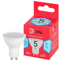 Лампа светодиодная ЭРА RED LINE LED MR16-5W-840-GU10 R GU10 5 Вт софит нейтральный белый свет | Лампы cветодиодные Точечные (Софиты) (MR, PAR)