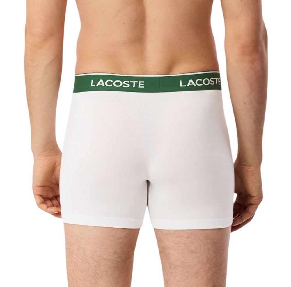 Боксерки теннисные Lacoste Cotton Stretch Brief 3P - black/grey/white