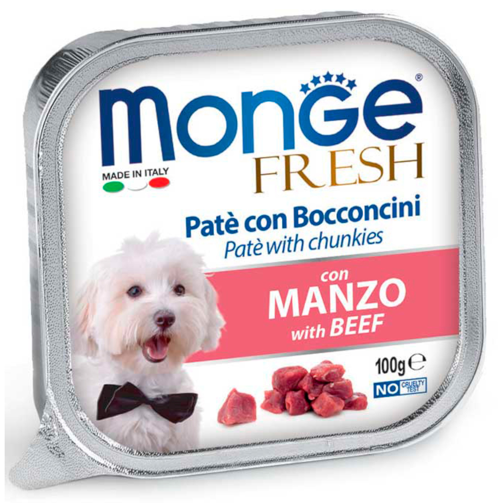 Влажный корм Monge Dog Fresh для собак, с говядиной, консервы 32шт по 100 г