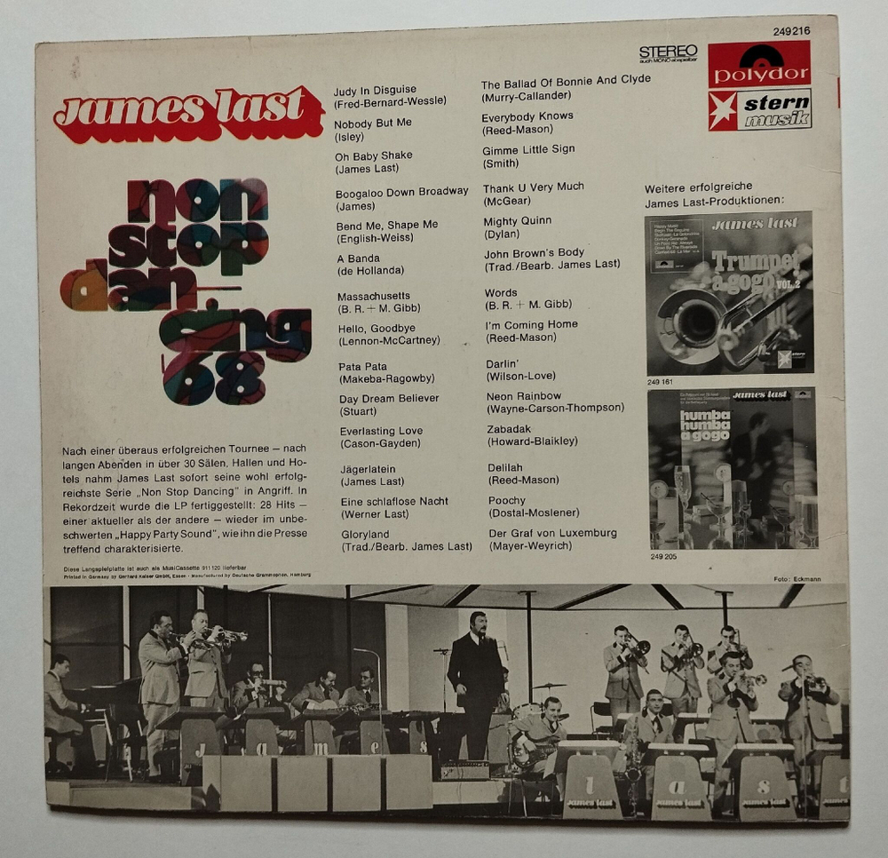 Винтажная виниловая пластинка LP James Last Non Stop Dancing 68 (Germayn 1968)