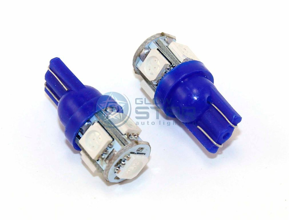 Светодиодная лампа T10-5050-5SMD Blue, 1шт