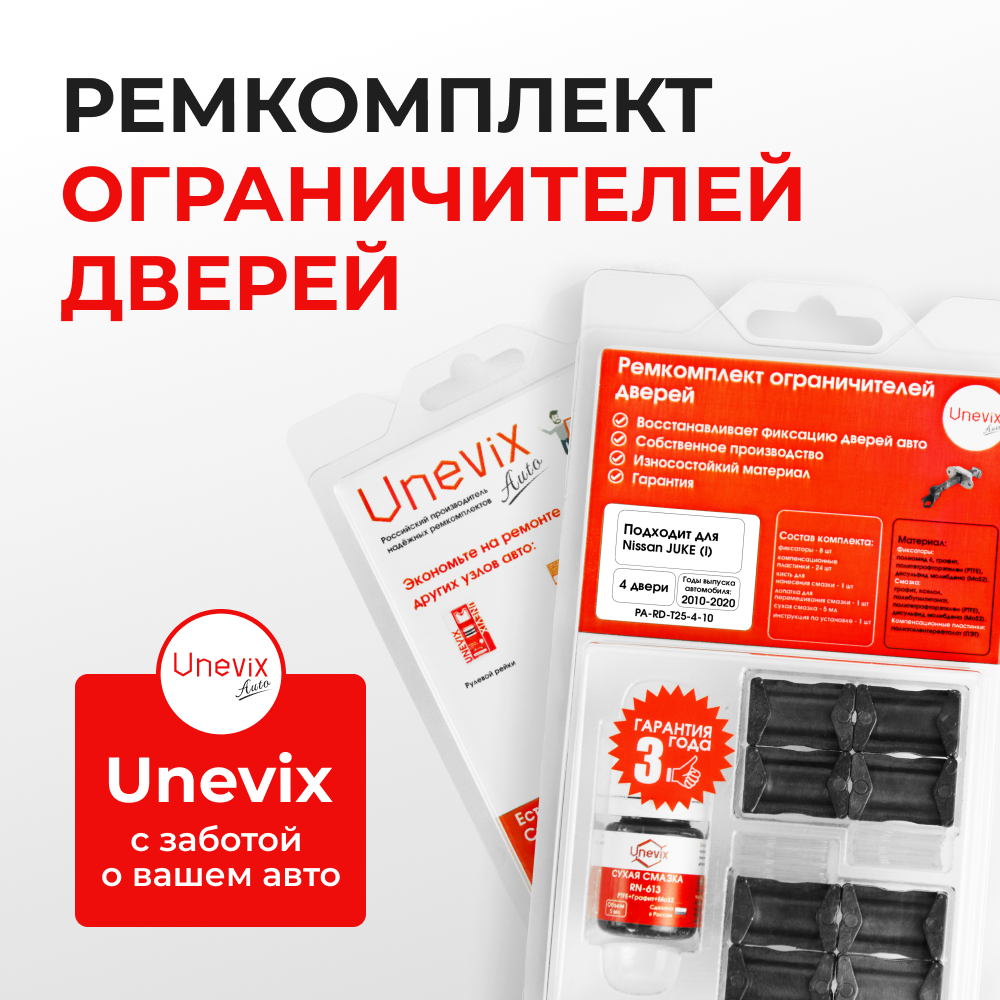 Ремкомплект ограничителей дверей Nissan JUKE (I) F15 (4 двери, тип 25) 2010-2020